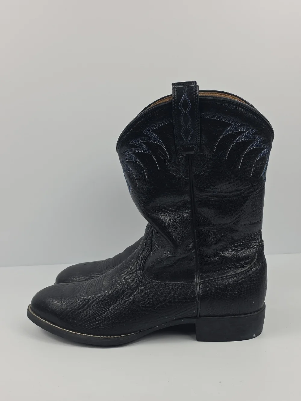 Ariat 11 Inch Black Leather‎ Western Cowboy Boots Men's Size 10.5 EE